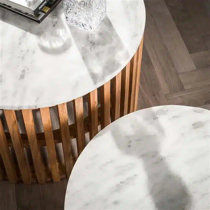 Coffee Table set/2 sunset / White Marble