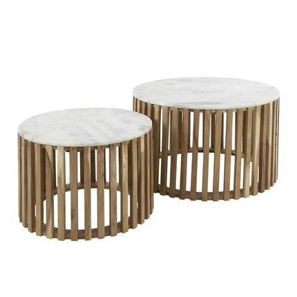 Coffee Table set/2 sunset / White Marble