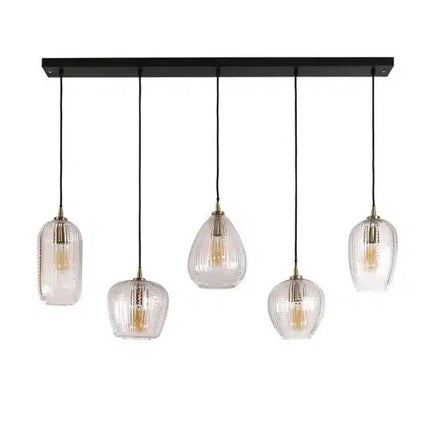 Pendant Lamp 5L diamond grain mix  Diamond Glass