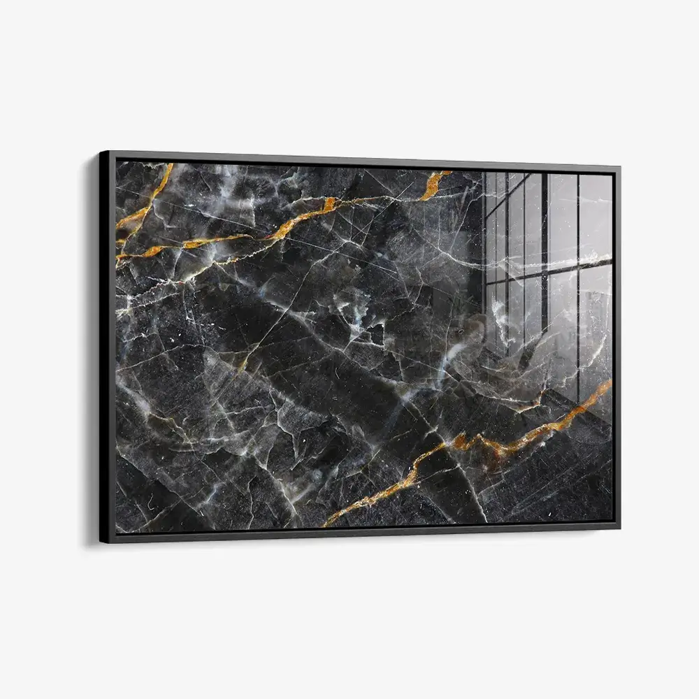 Black,  White & Gold Stone – Verre