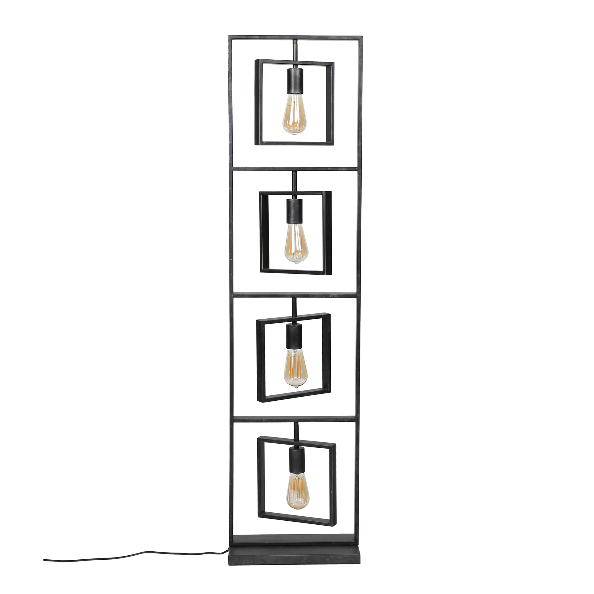 Lampadaire 4L Turn carré / Charbon