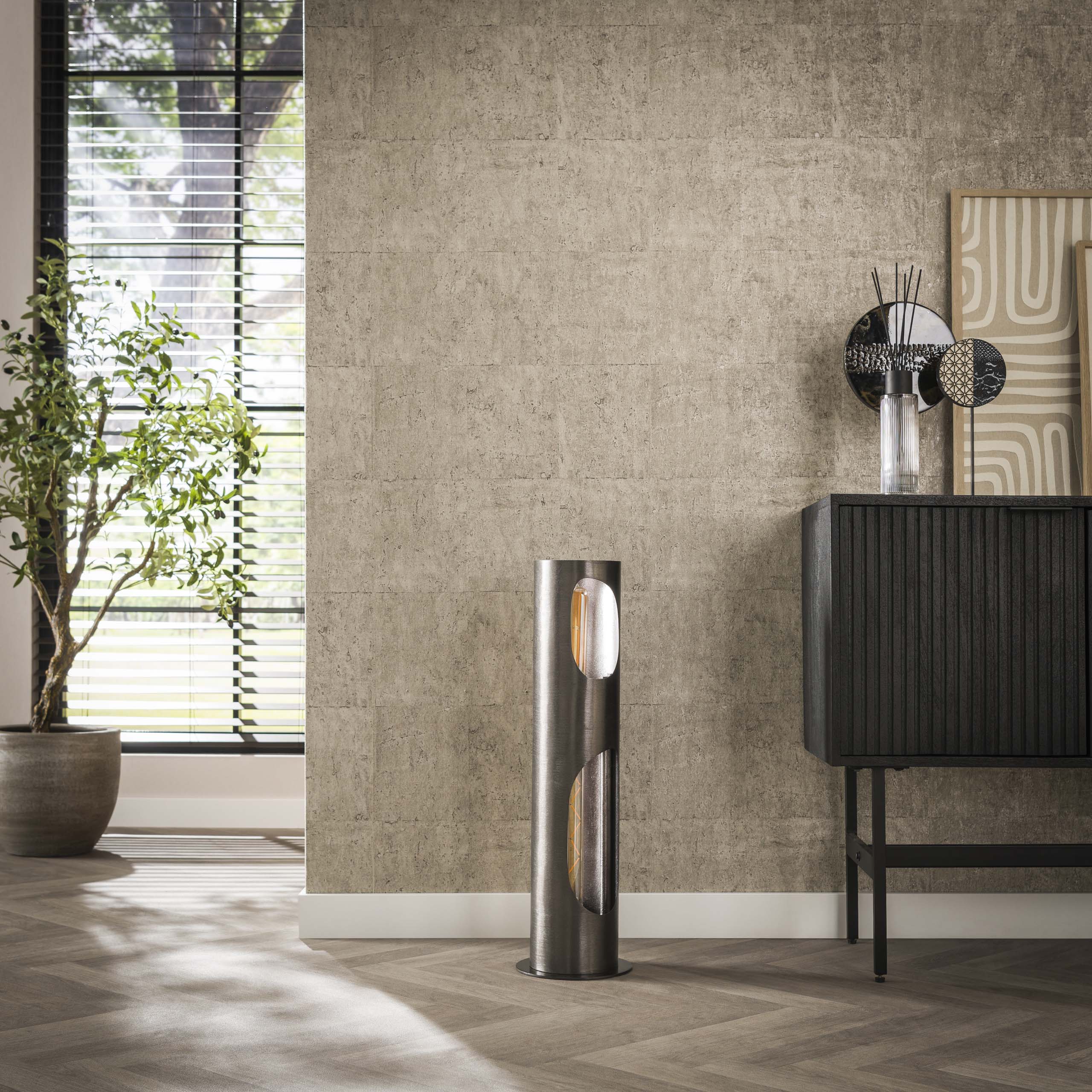 Lampadaire Organic Cylindre 2 lumières - Nickel noir