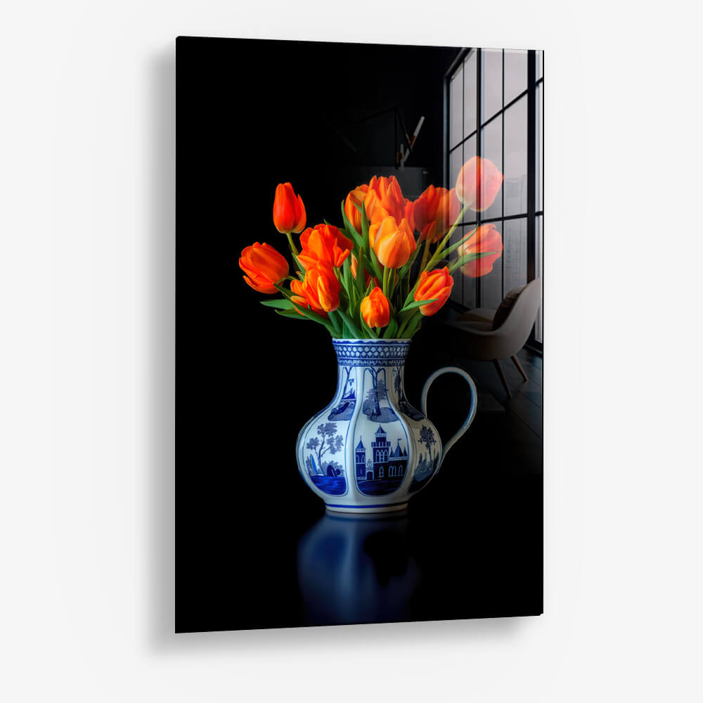Delft Blue & Dutch Tulips I – Verre