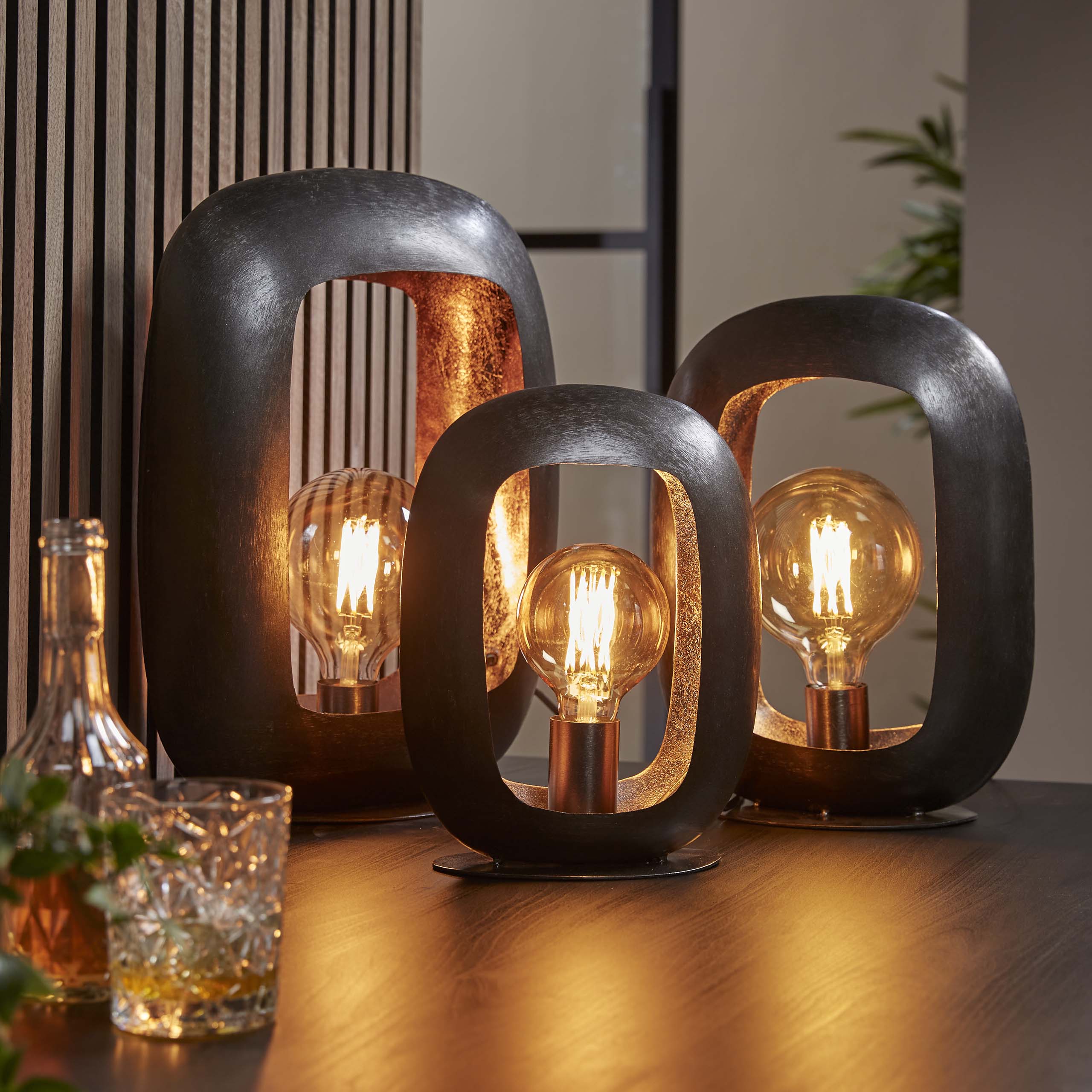 Lampe de table Arch L / Nickel noir