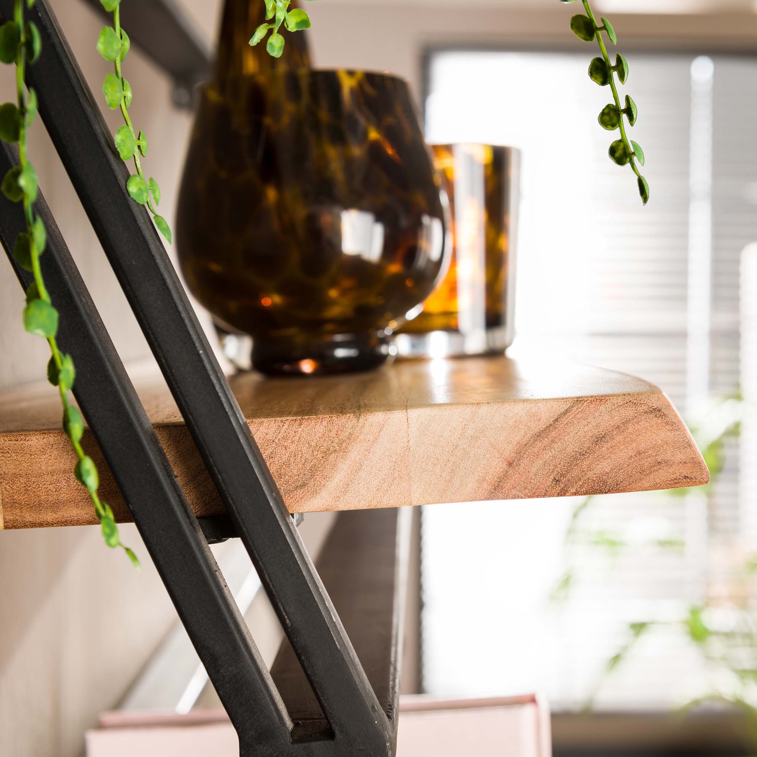 Etagère murale Lean lot de 3 - Acacia massif