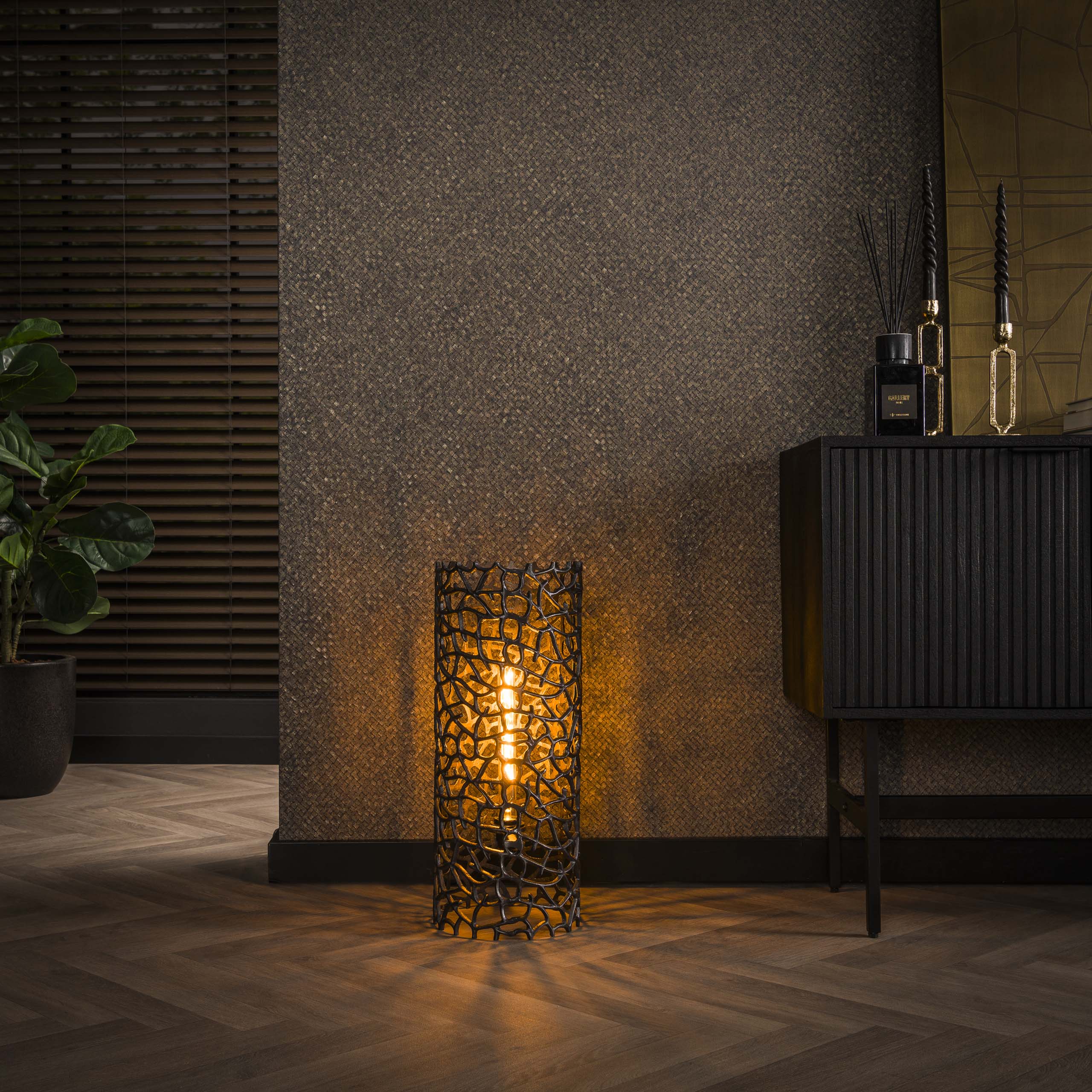 Lampadaire Weaver 1 lumière - Nickel noir