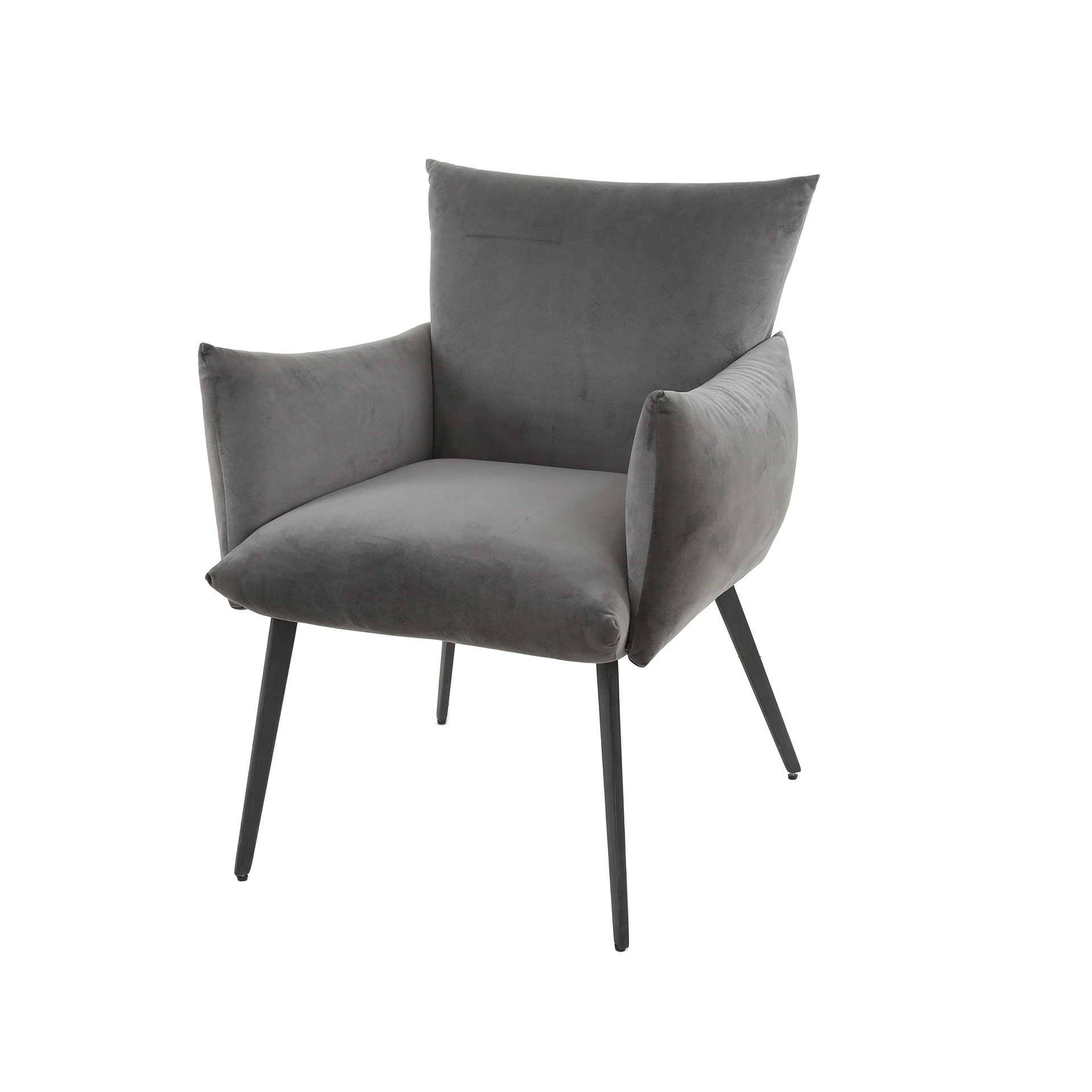 Fauteuil de salle à manger hall / Velours anthracite