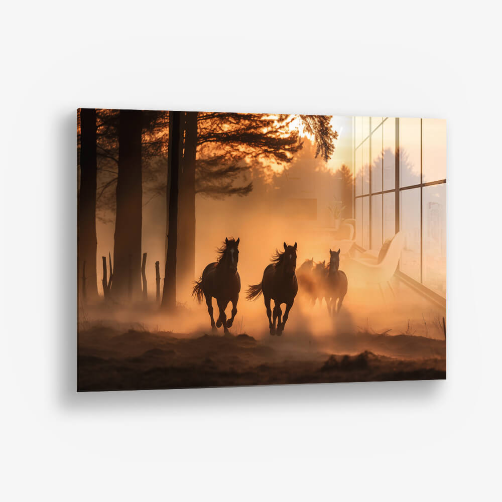 Running Horses – Glass