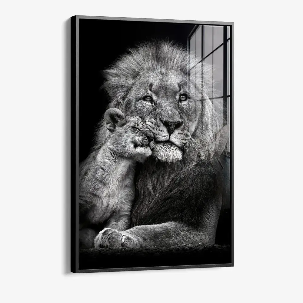 Lion With Cub - Verre