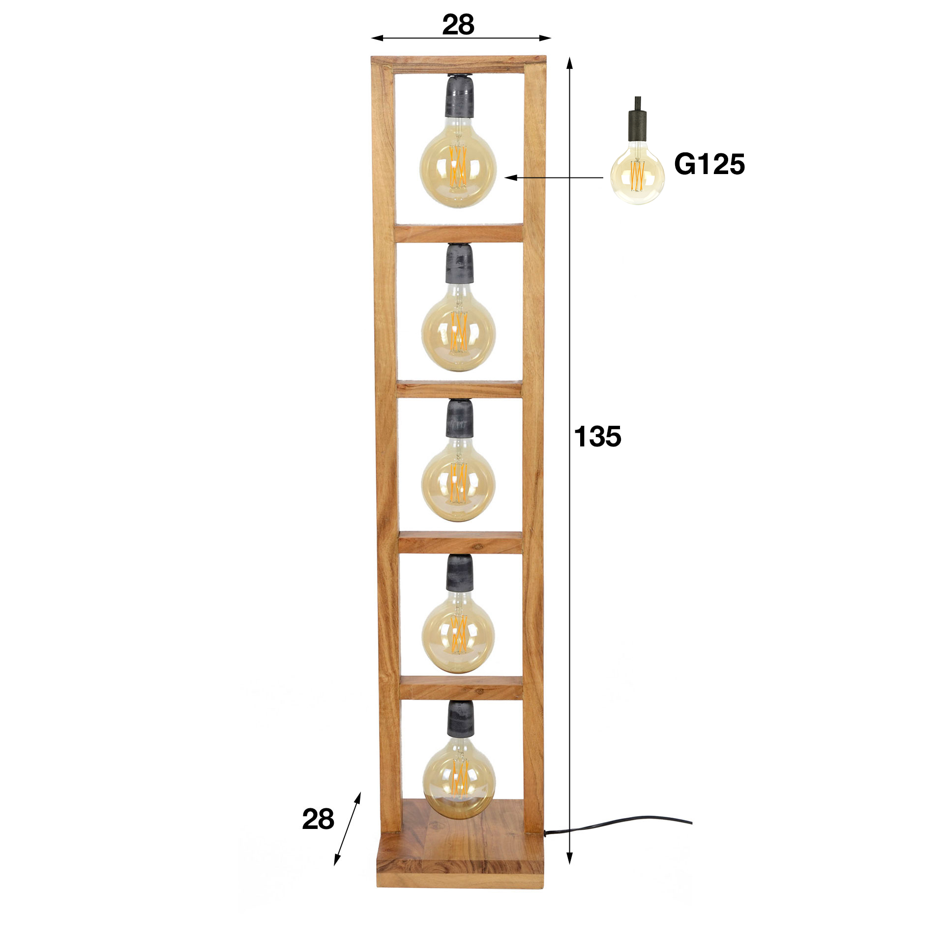 Lampadaire 5L Chêne