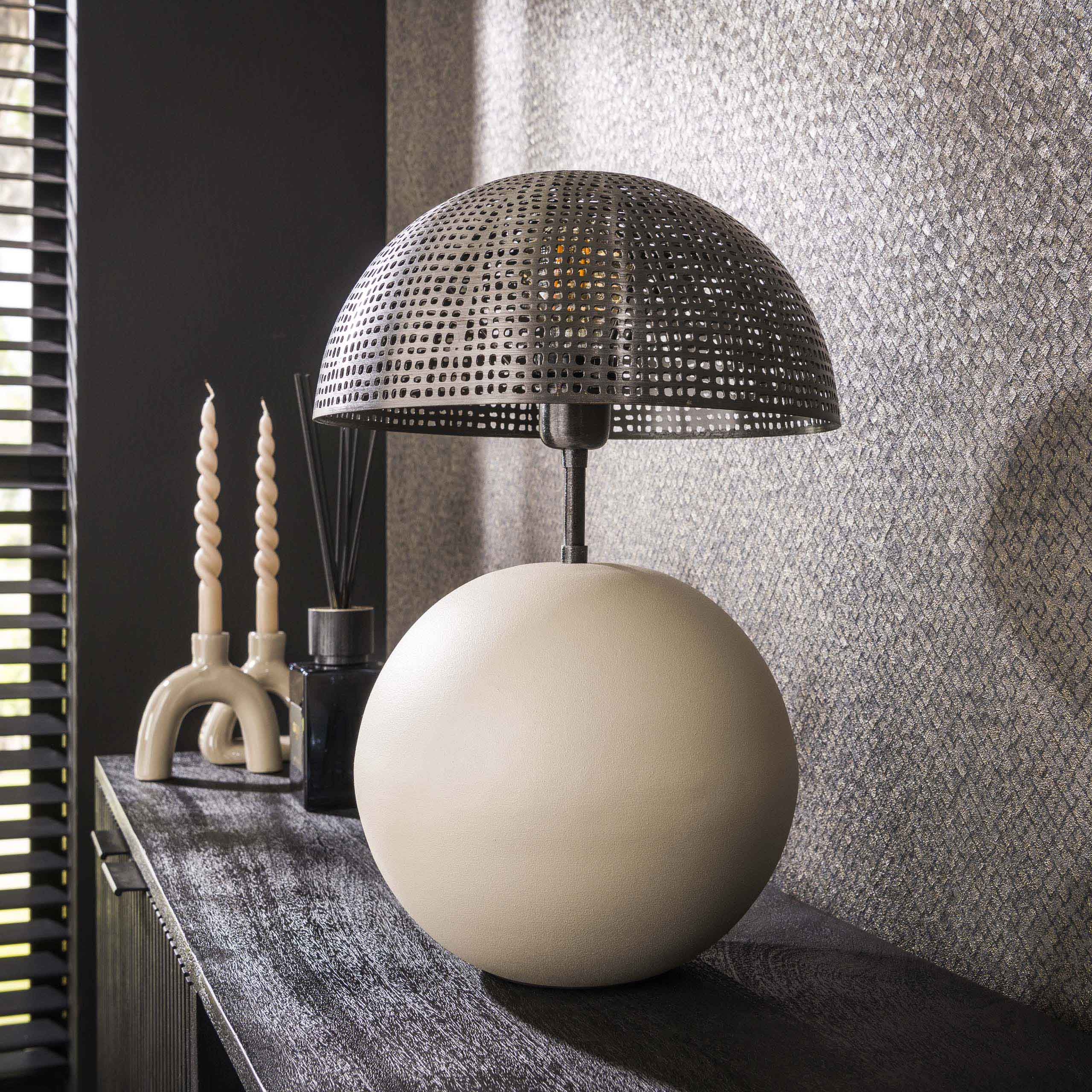 Lampe à poser 1L sphère naturel / Gris naturel