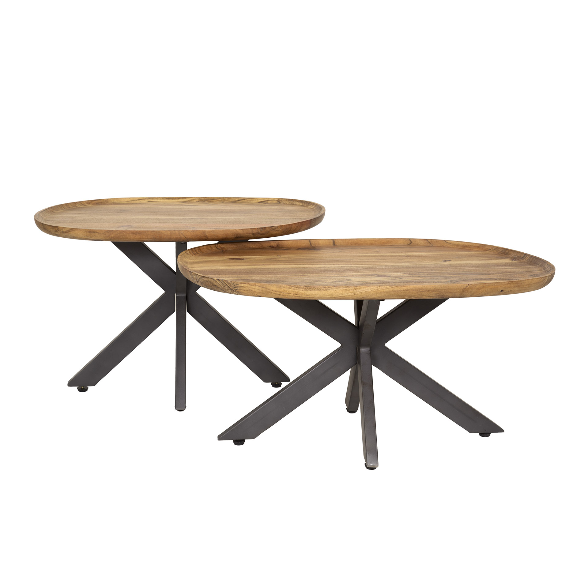 Set table basse/2 araignées / Acacia massif naturel