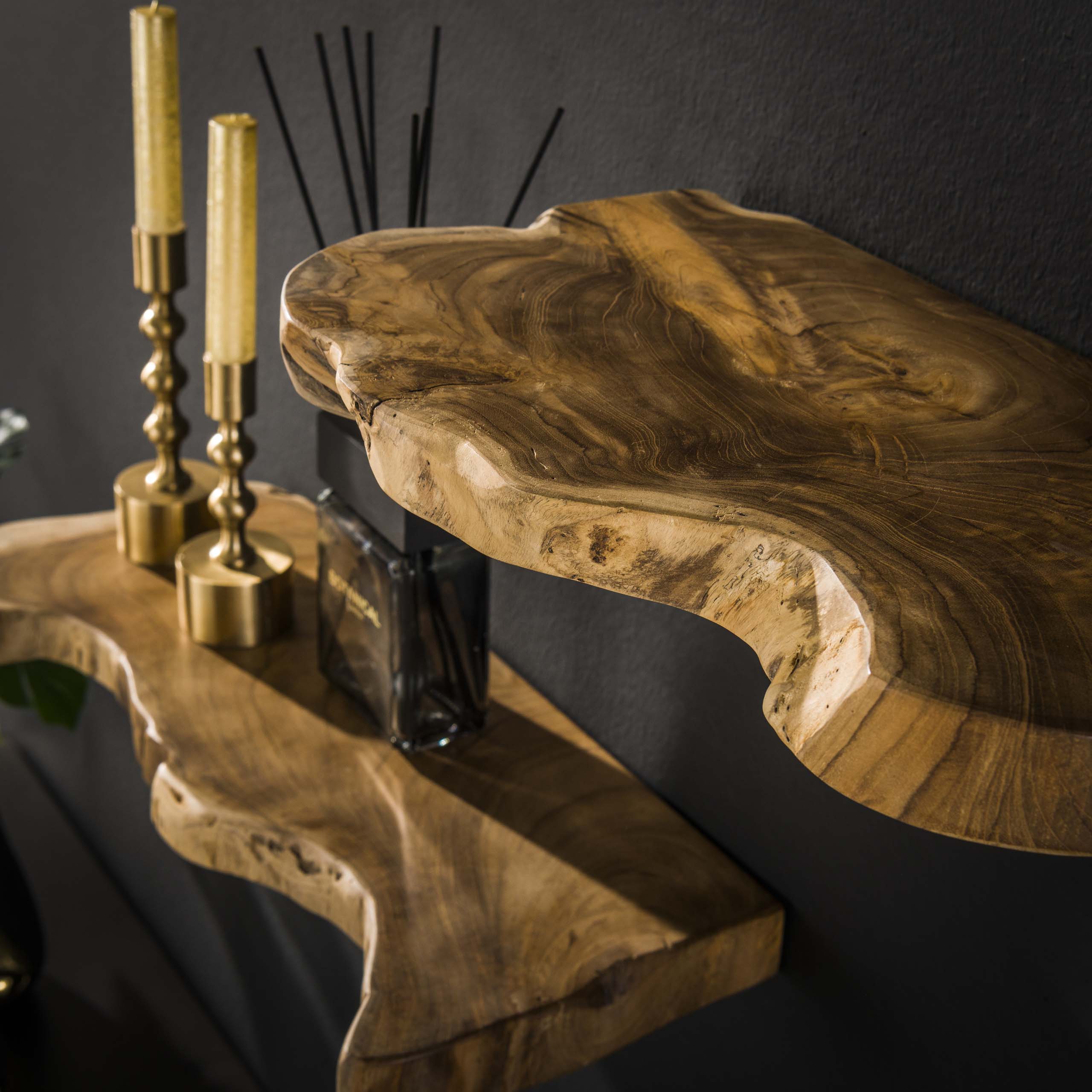 Etagère murale natural line set/3 / Bois de teck massif recyclé