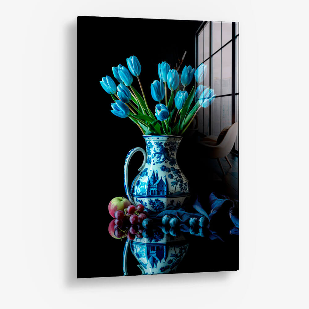 Delft Blue & Dutch Tulips II – Verre