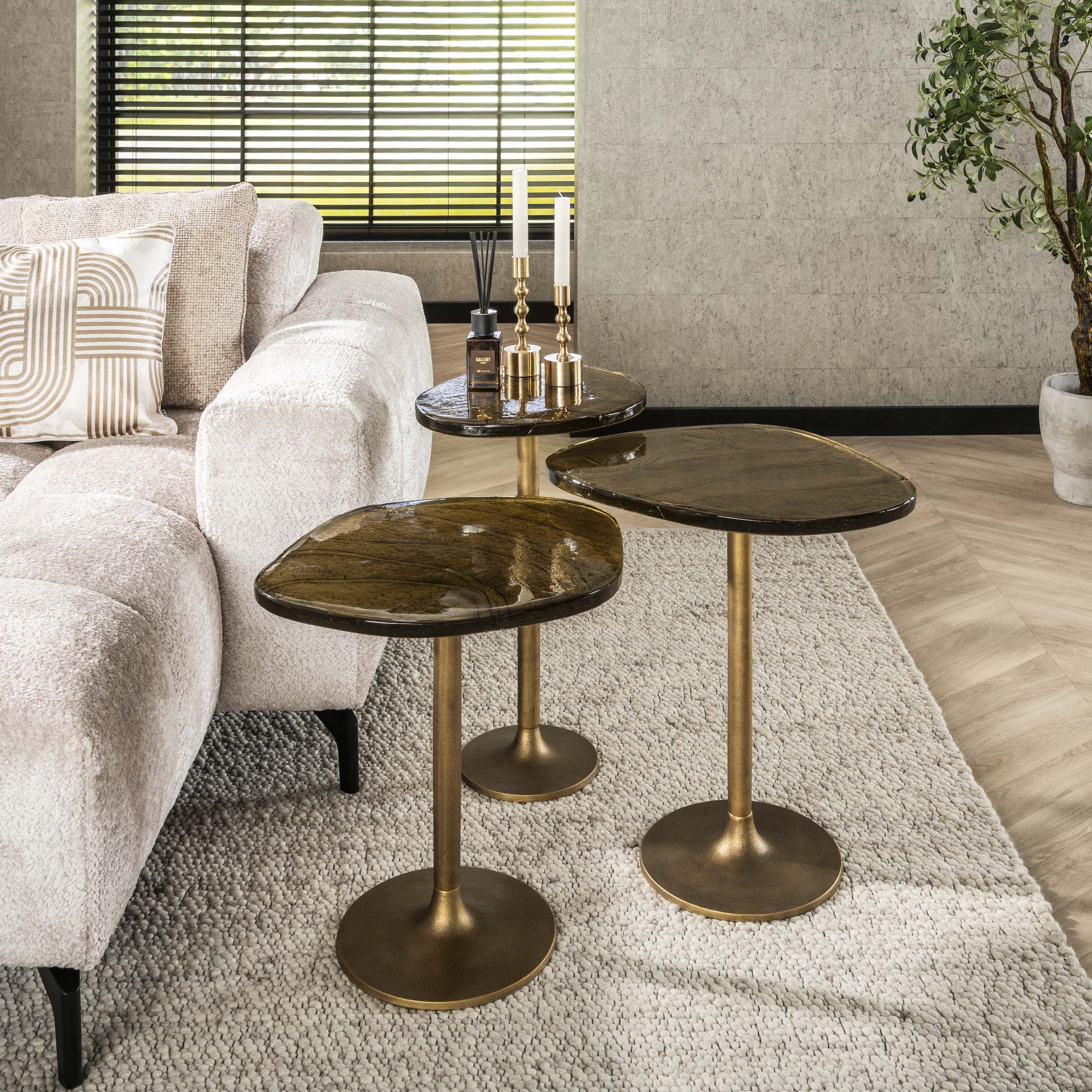 Table d'appoint Eclipse haute - Or antique