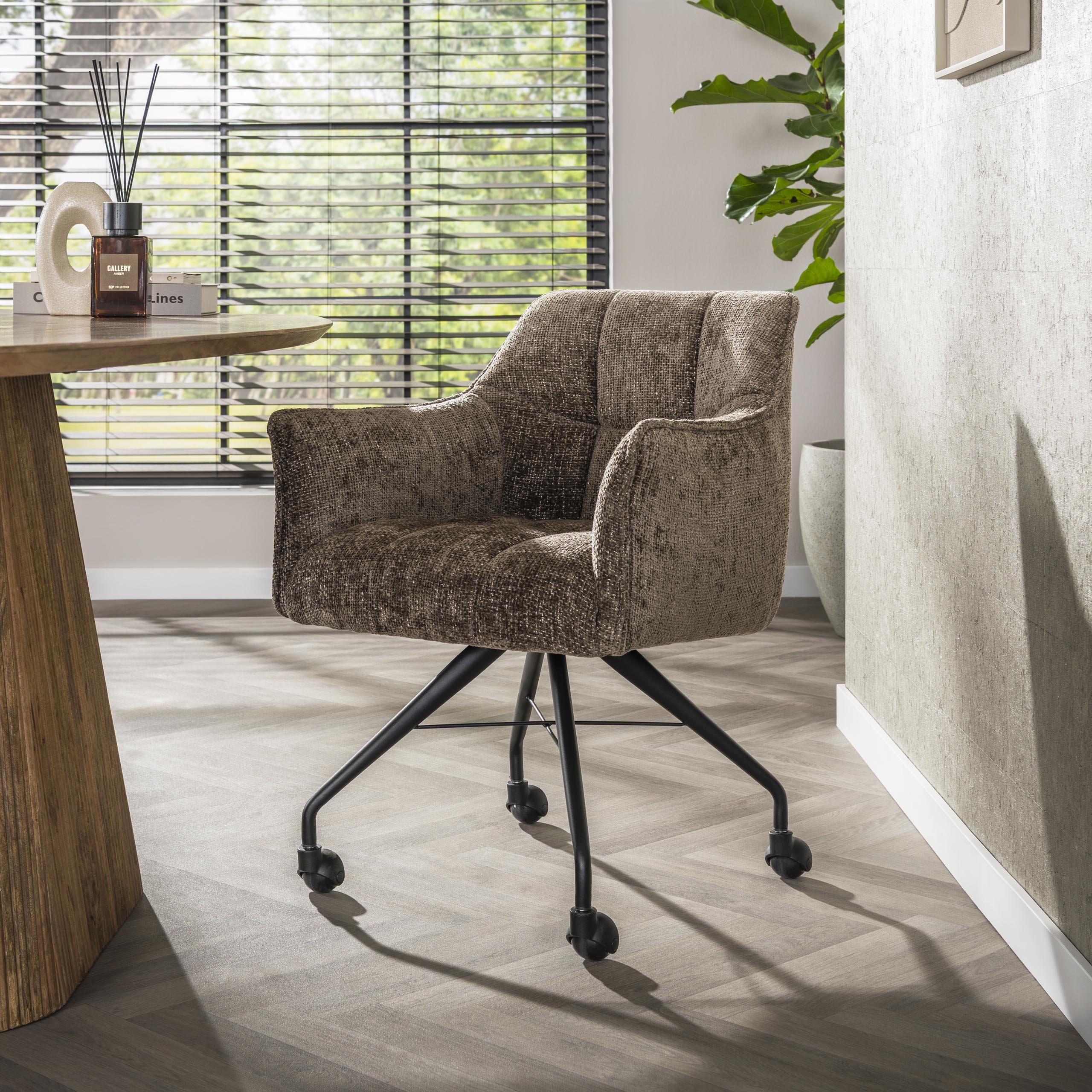 Fauteuil Raster à roulettes - par 2 - Hoven taupe