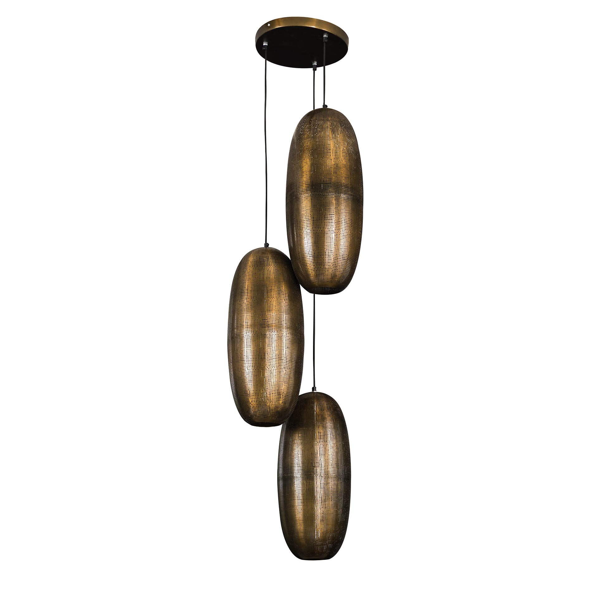 Lampe suspendue Cosmic à gradins 3 lumières - Bronze antique