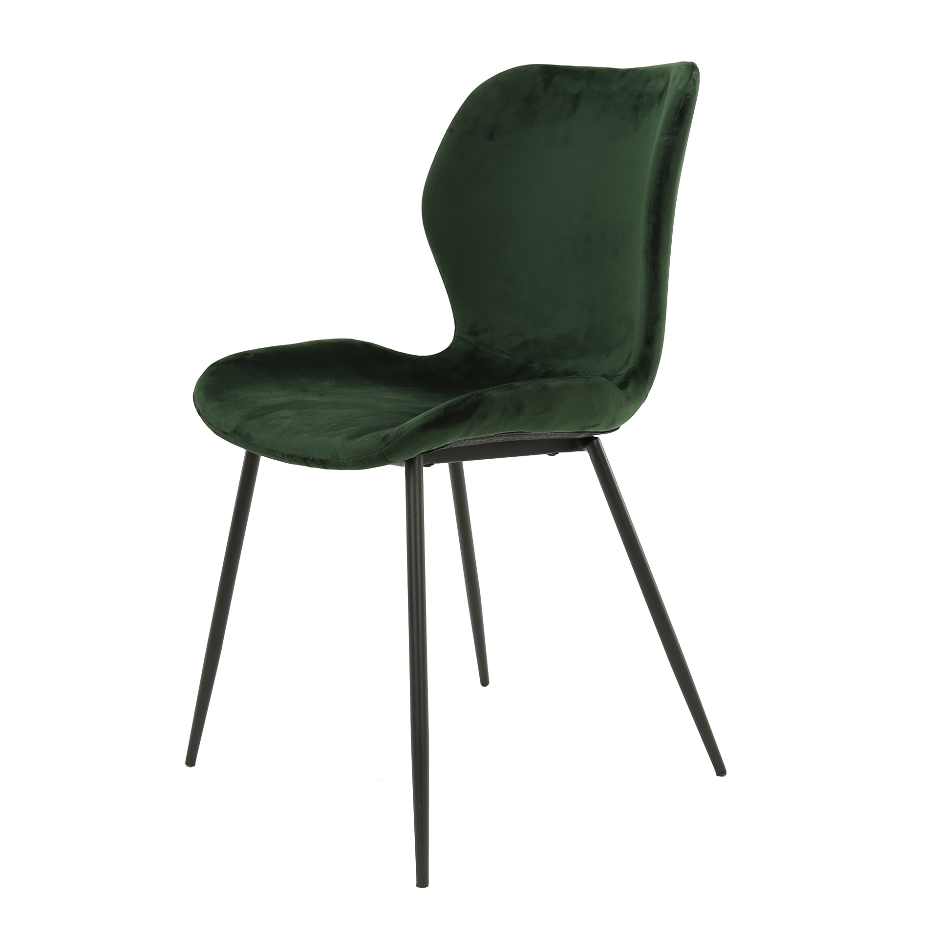 Chaise tube rond. VPE4 / Velours vert
