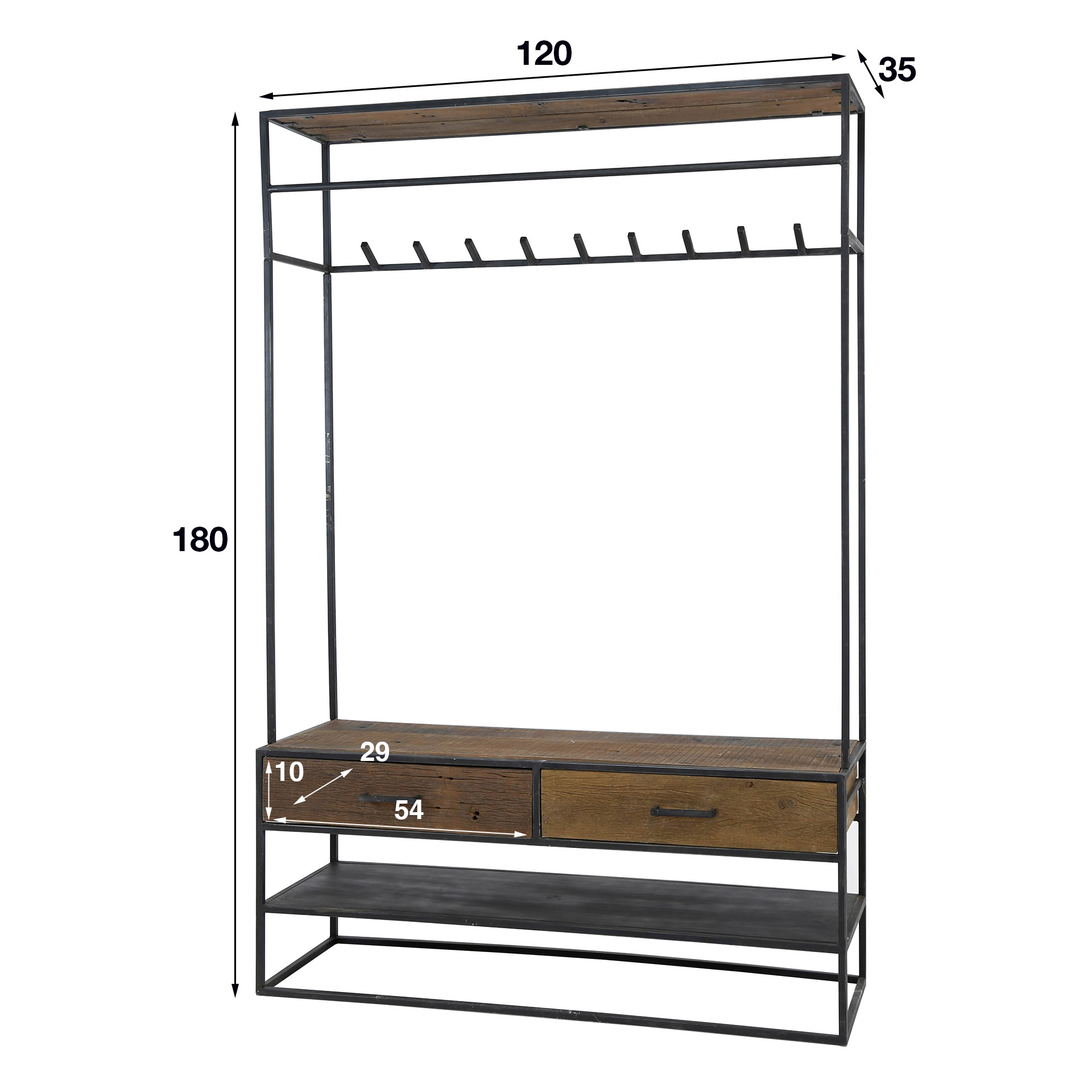 Meuble armoire Mélange 2L / Bois dur robuste