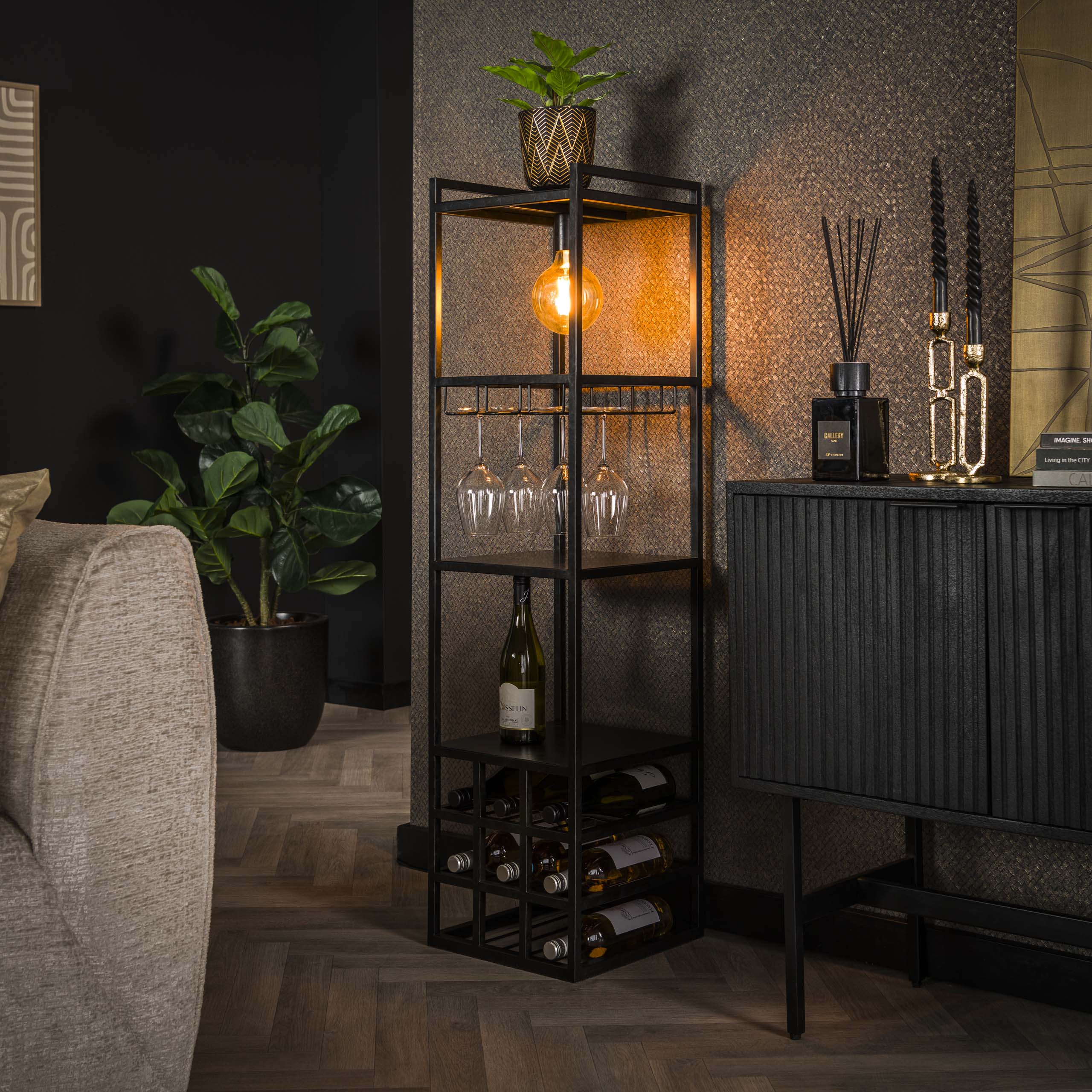 Lampe casier à vin Decorate 1 lumière - Charbon