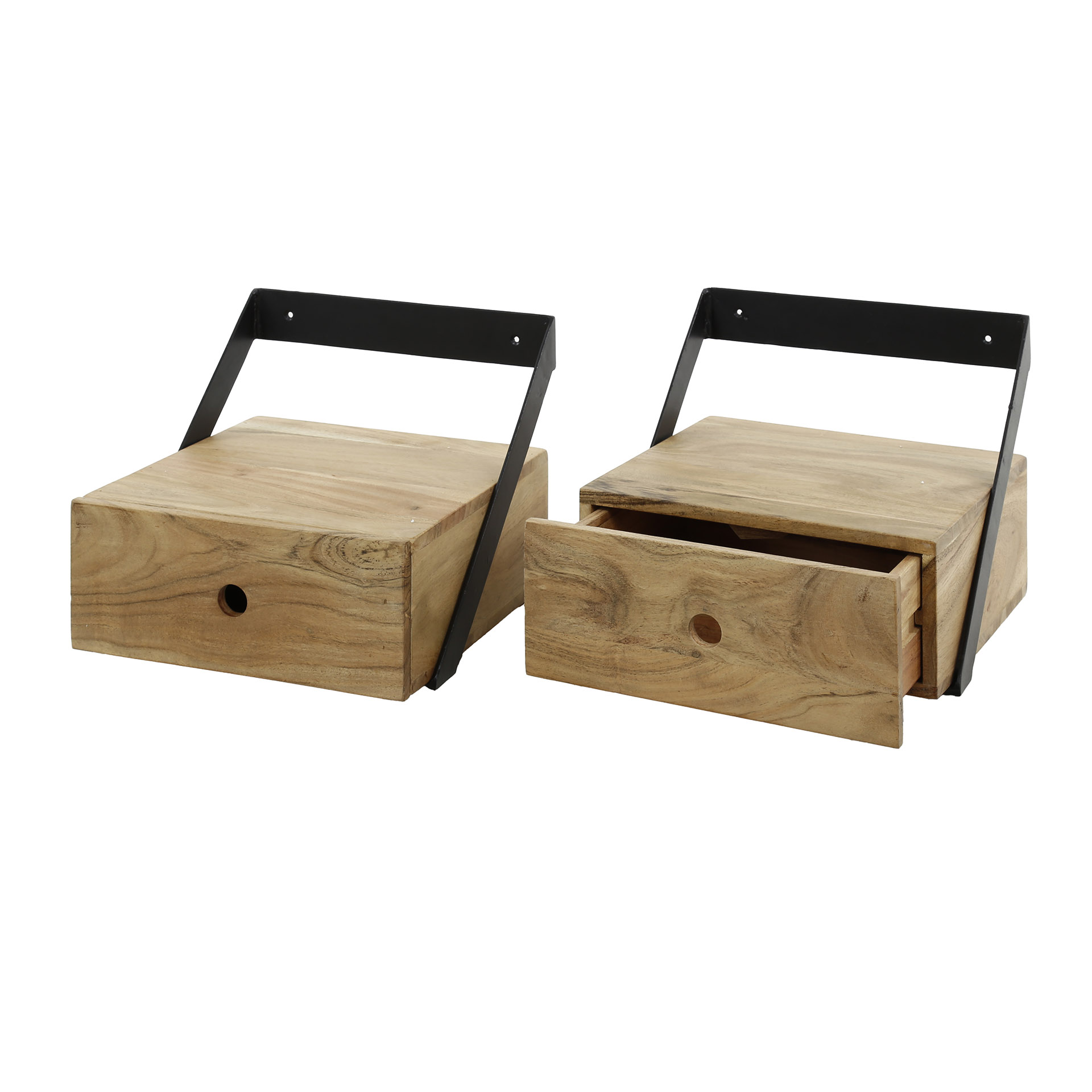 Table de chevet/2 bandes suspendues XS / Acacia massif naturel