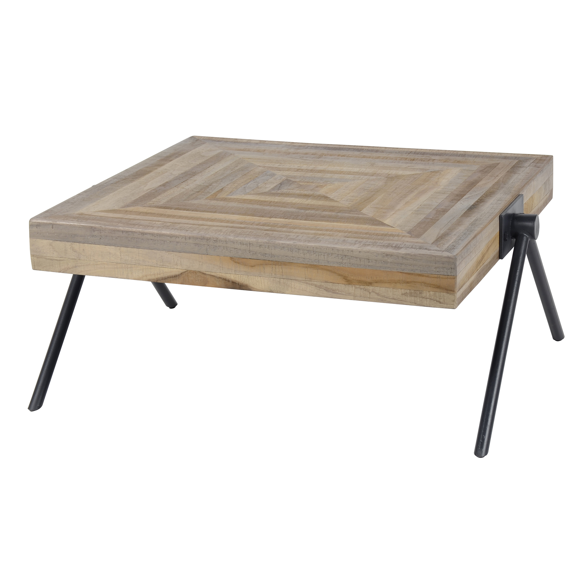 Table basse Teca balance 70x70 / Teck patiné