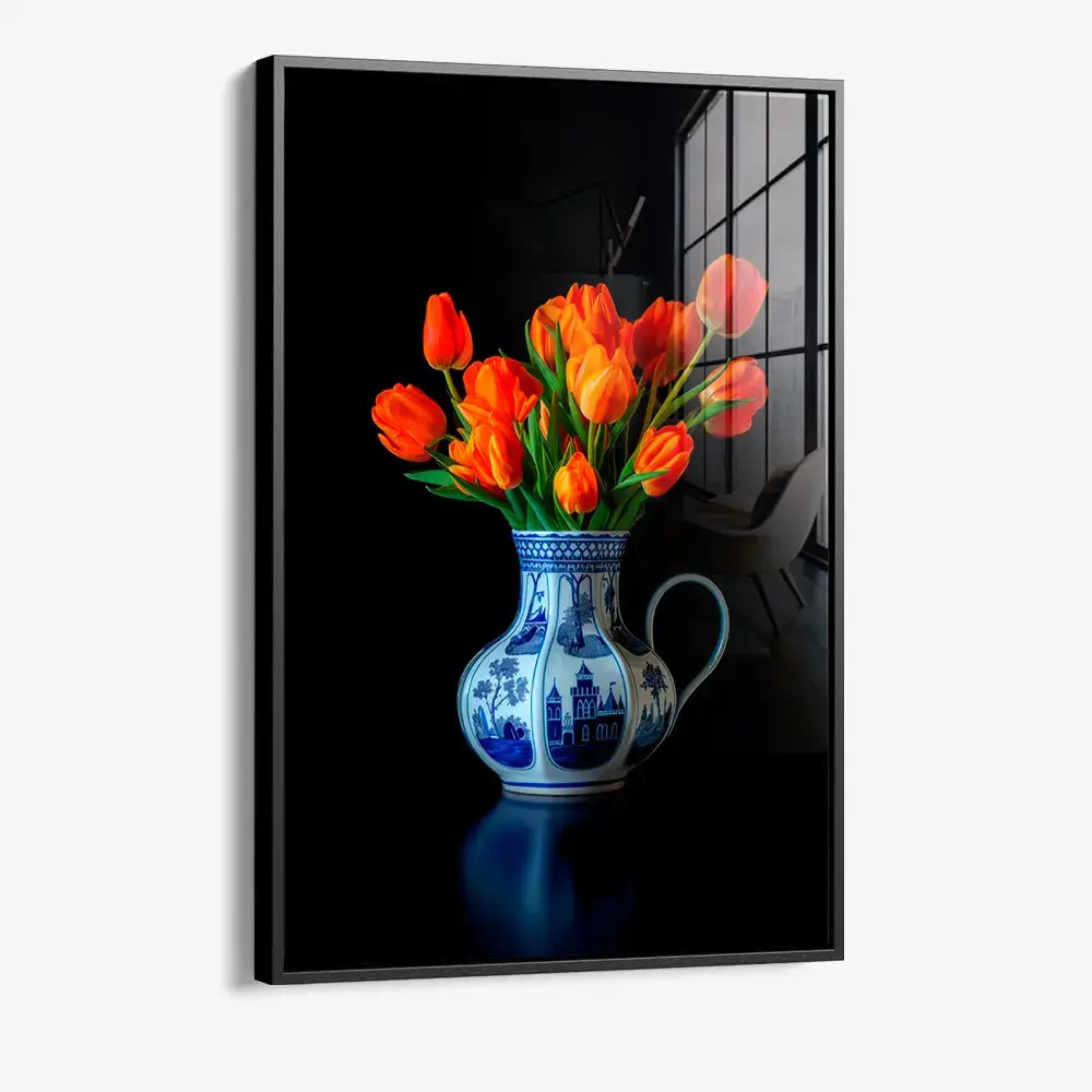 Delft Blue & Dutch Tulips I – Verre