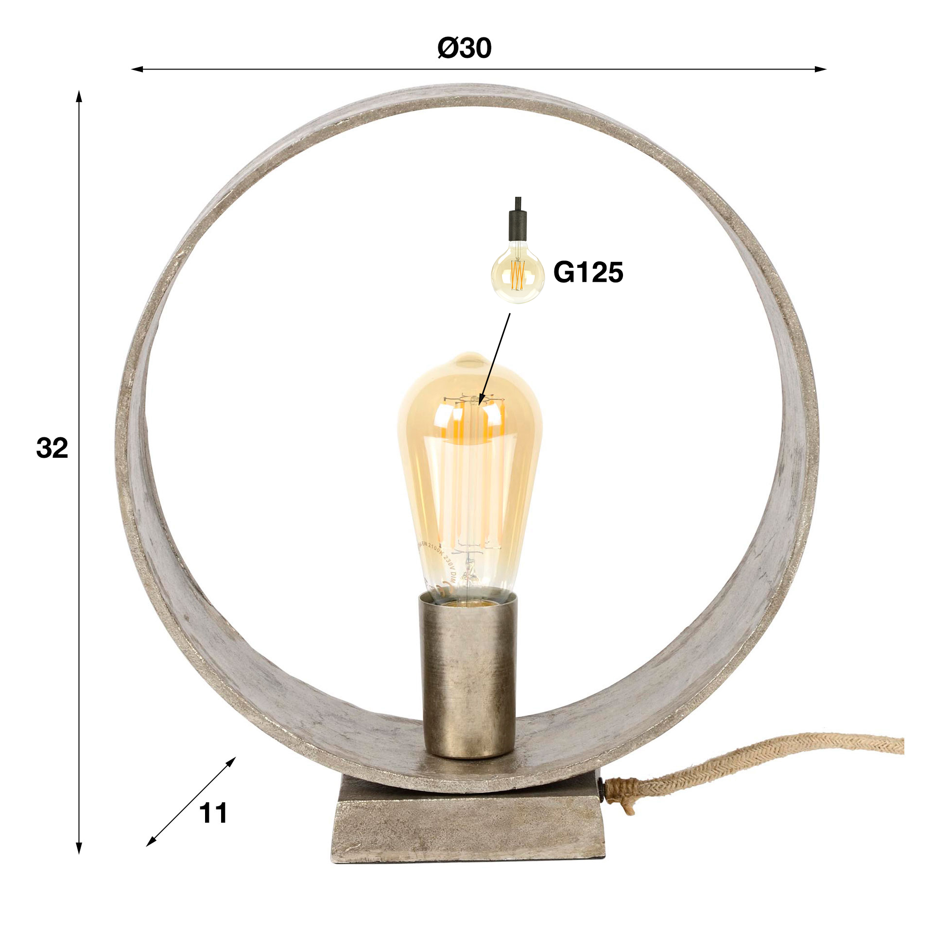 Lampe de table Loop / Nickel Antique