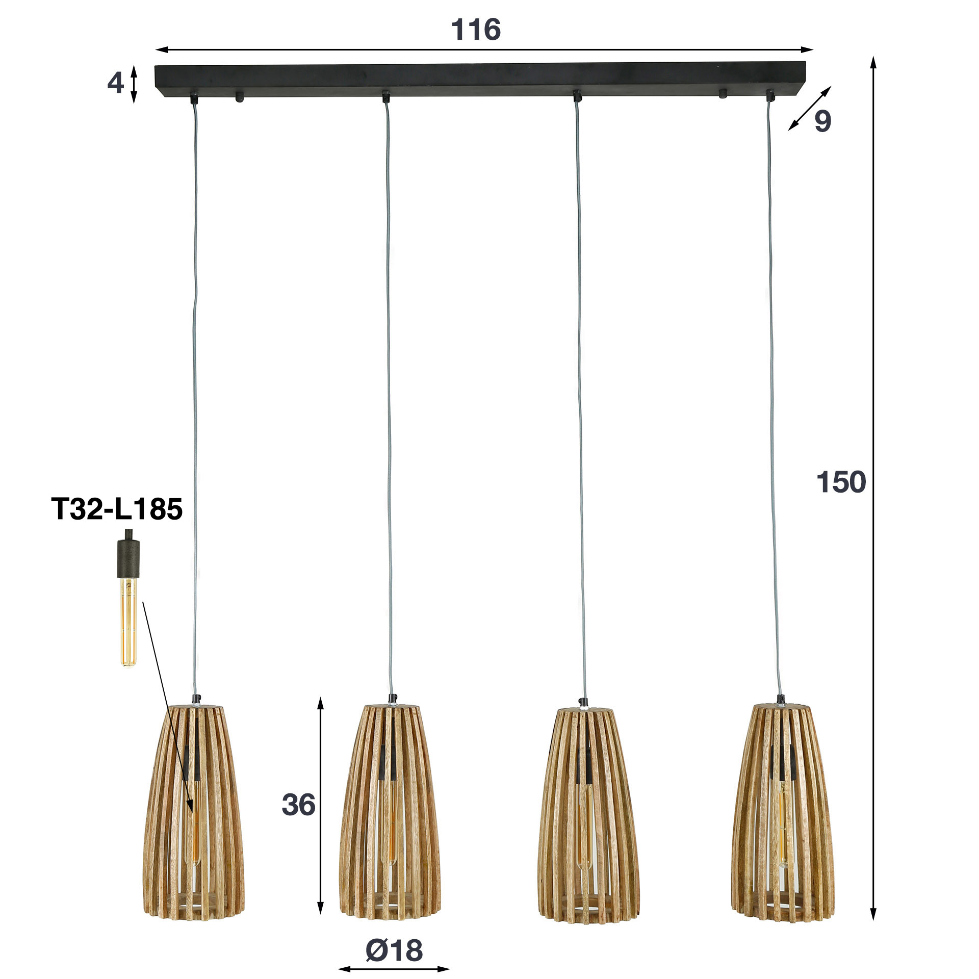 Lampe suspendue lancement 4L / Manguier massif naturel