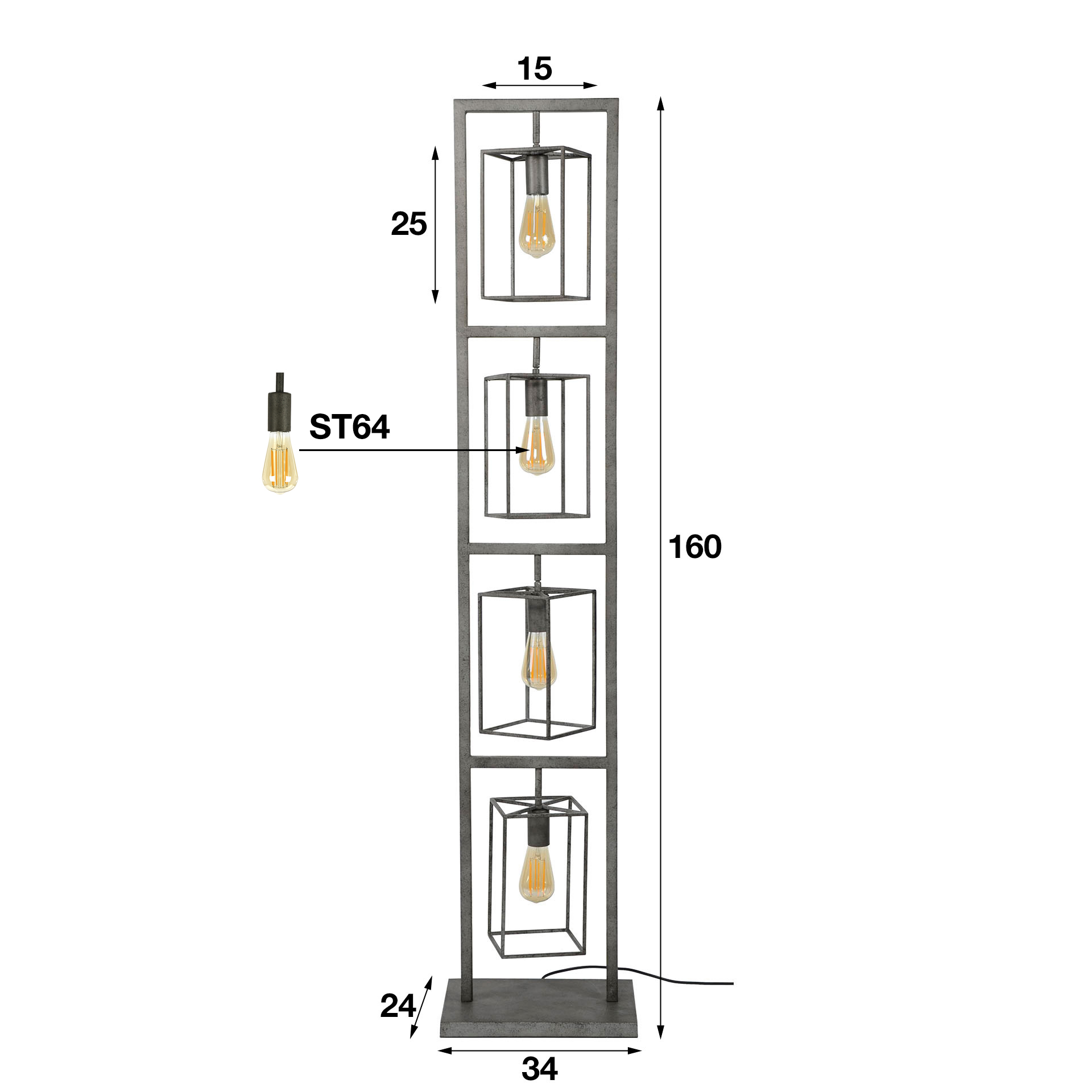 Lampadaire 4L Angulaire