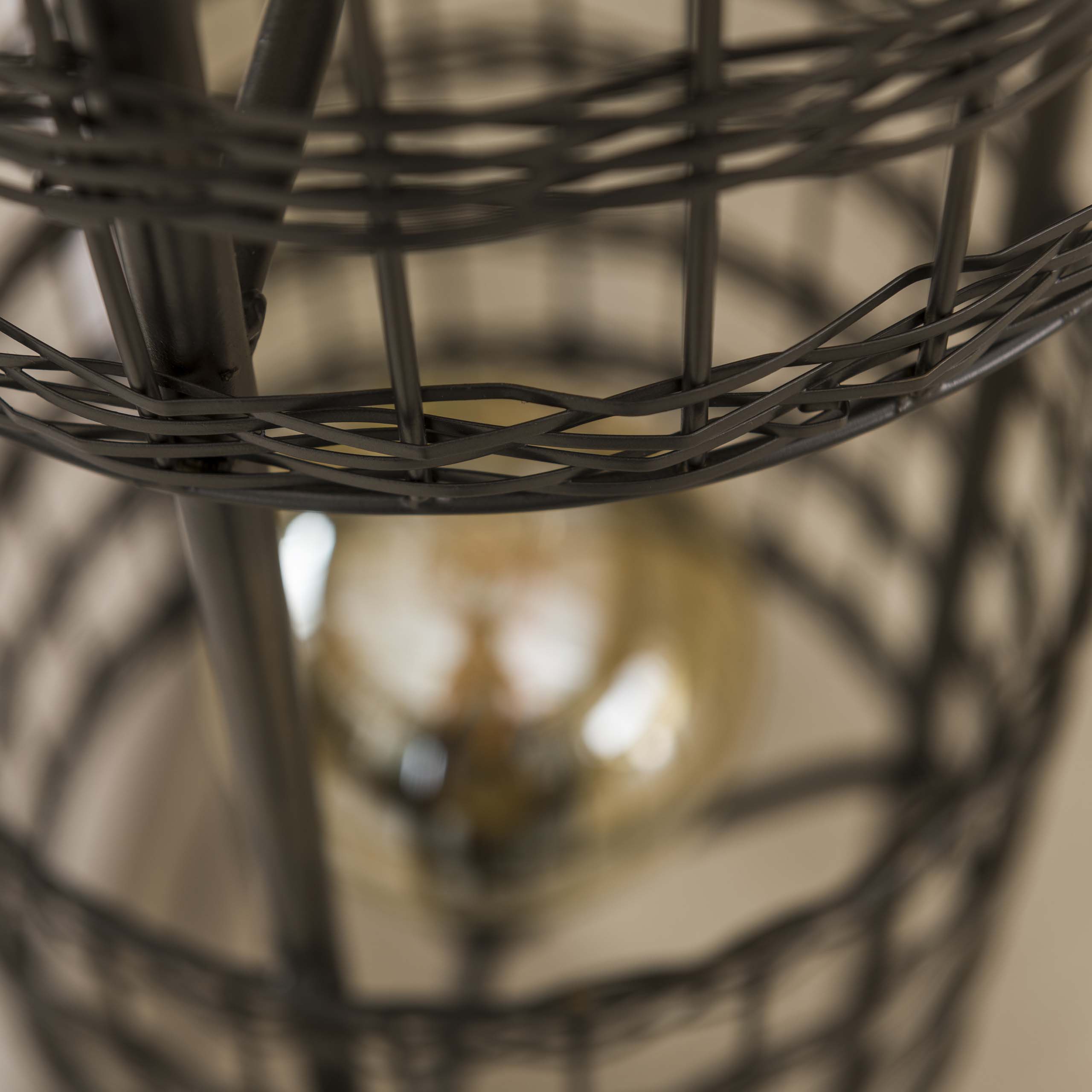 Lampadaire 2L stores métal / Nickel noir