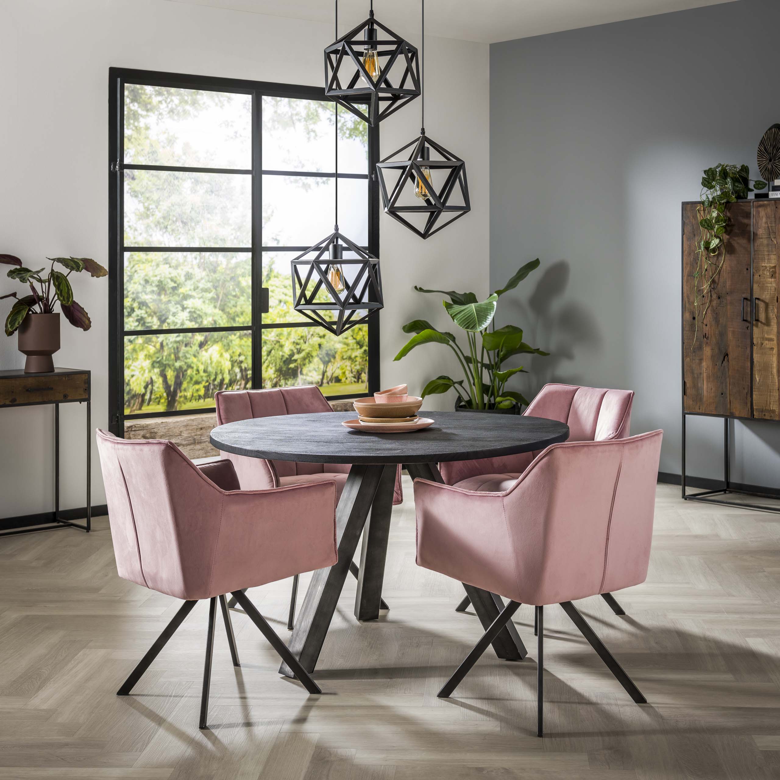 Grille de fauteuil rotative. VPE2 / Velours rose