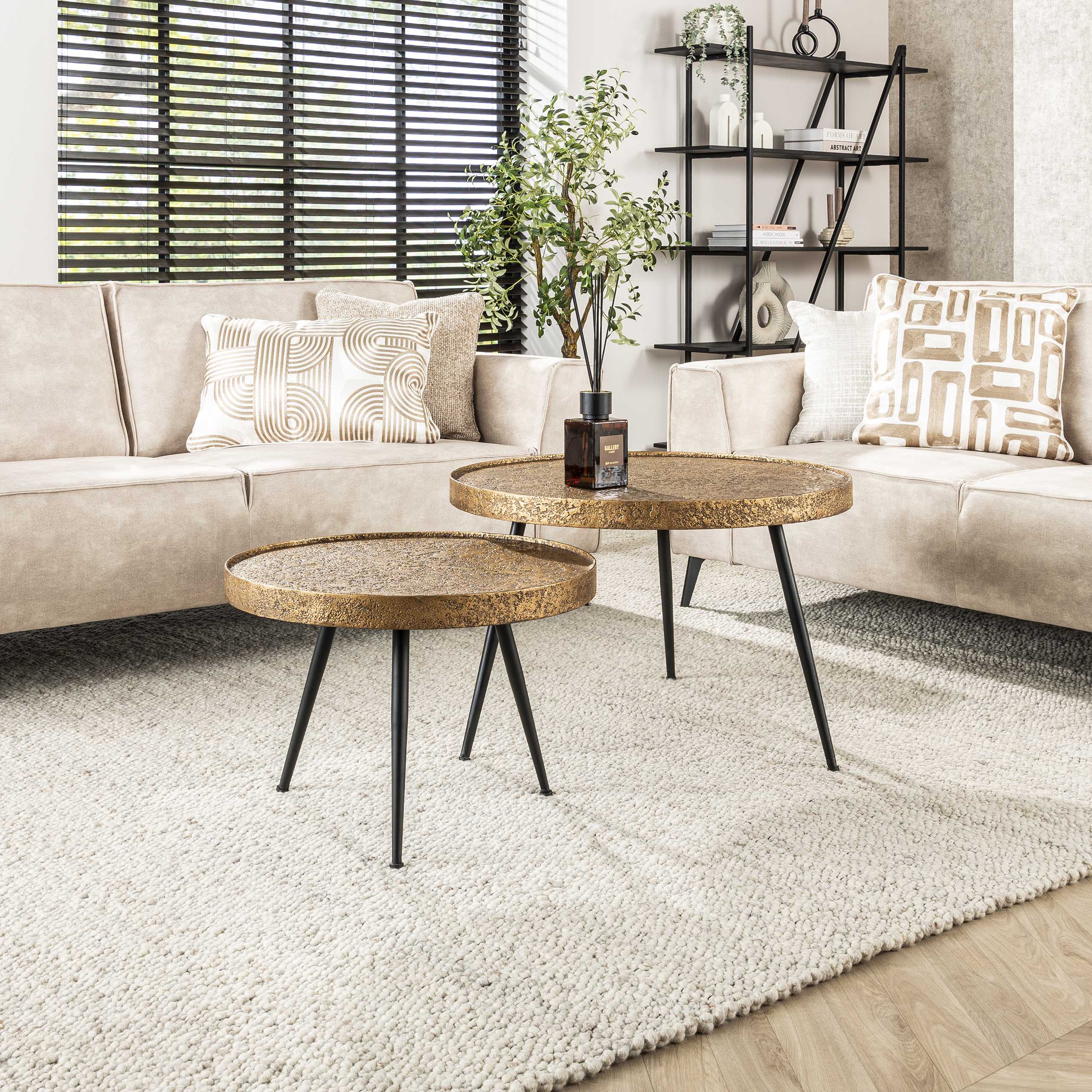 Table basse Acier doré Ø55 set/2