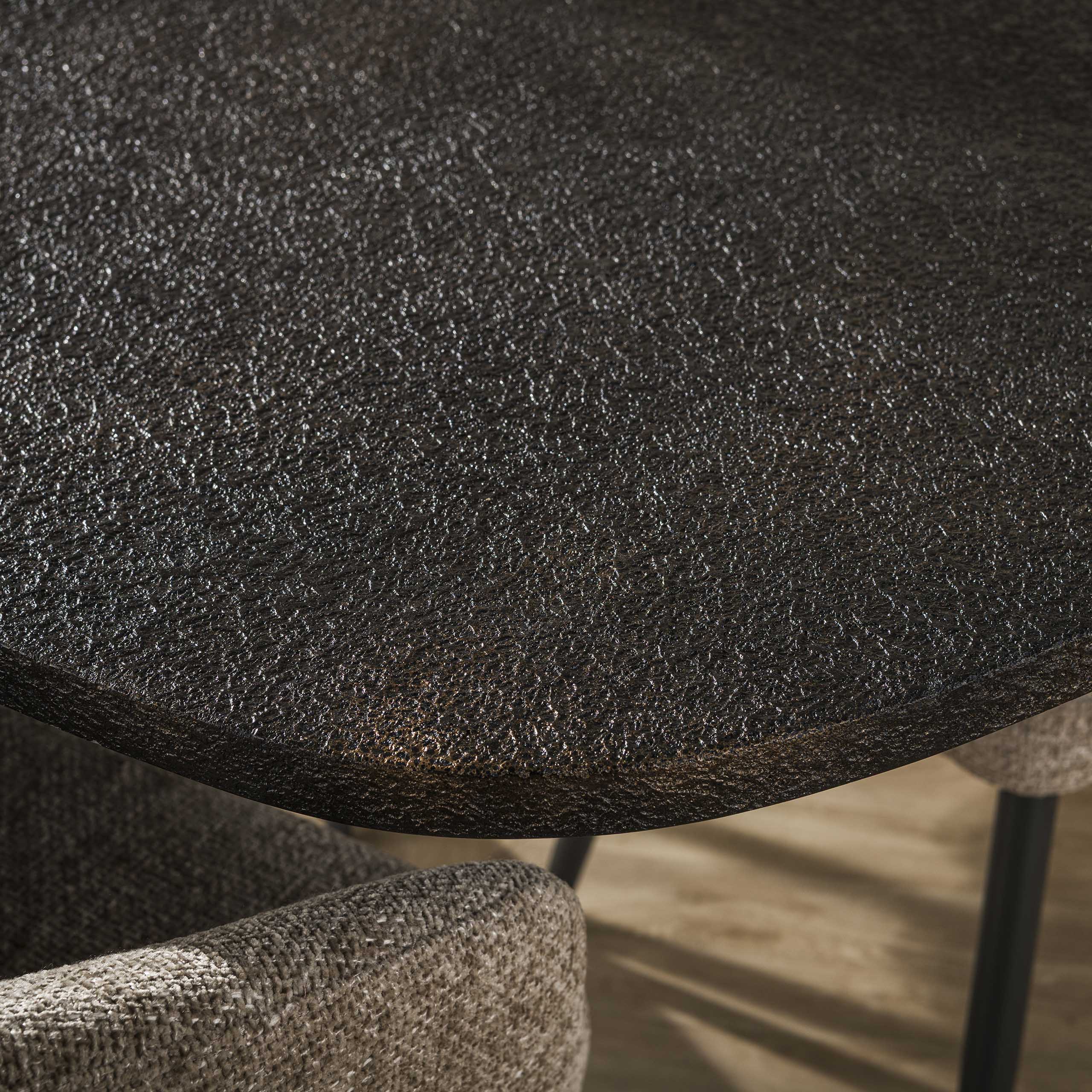 Table à manger ovale danoise métallique 180 cm - Gris