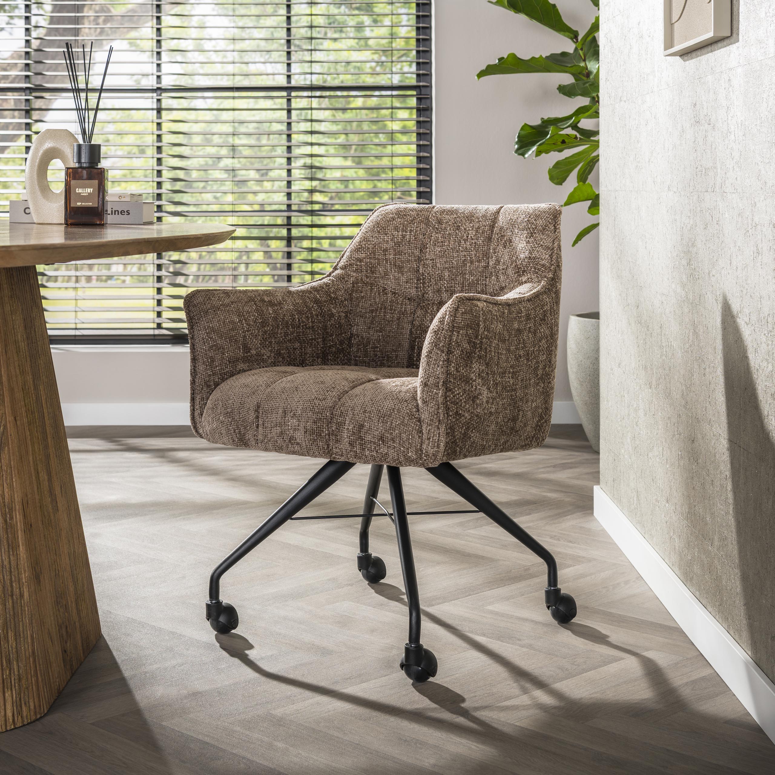 Fauteuil Raster roulettes - emballé par 2 - Hoven champagne