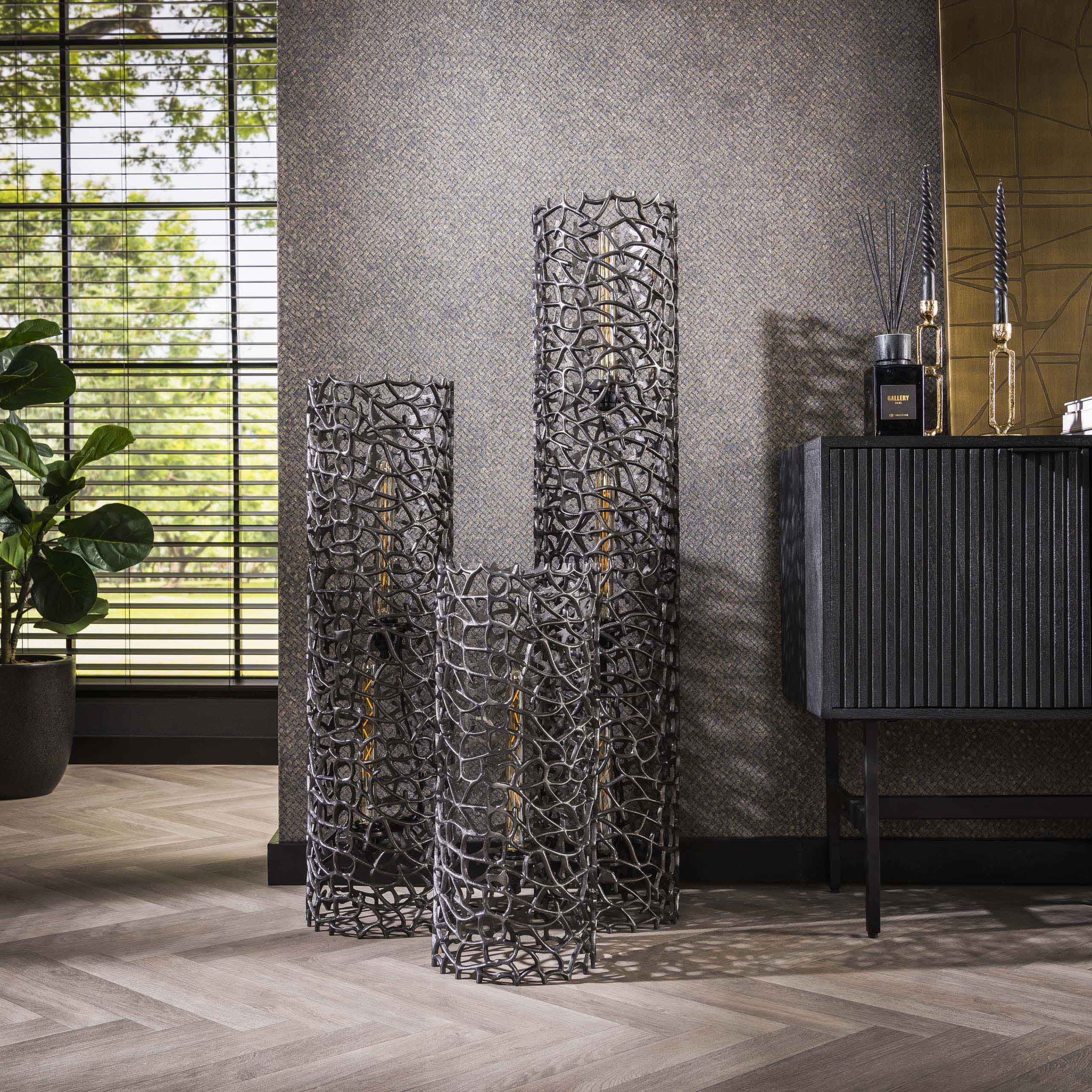 Lampadaire Weaver 1 lumière - Nickel noir