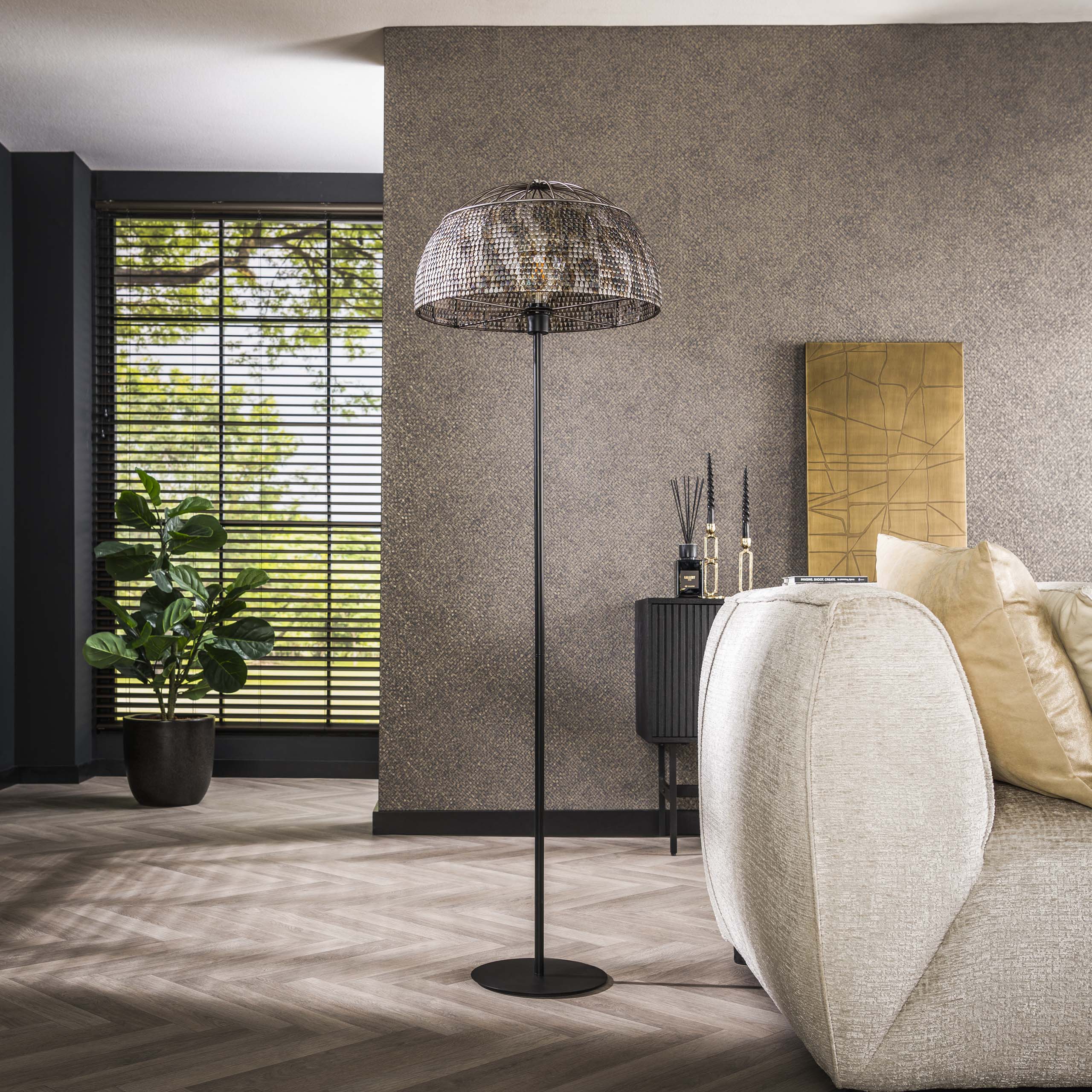 Lampadaire Ø50 armor ouvert / Brun noir