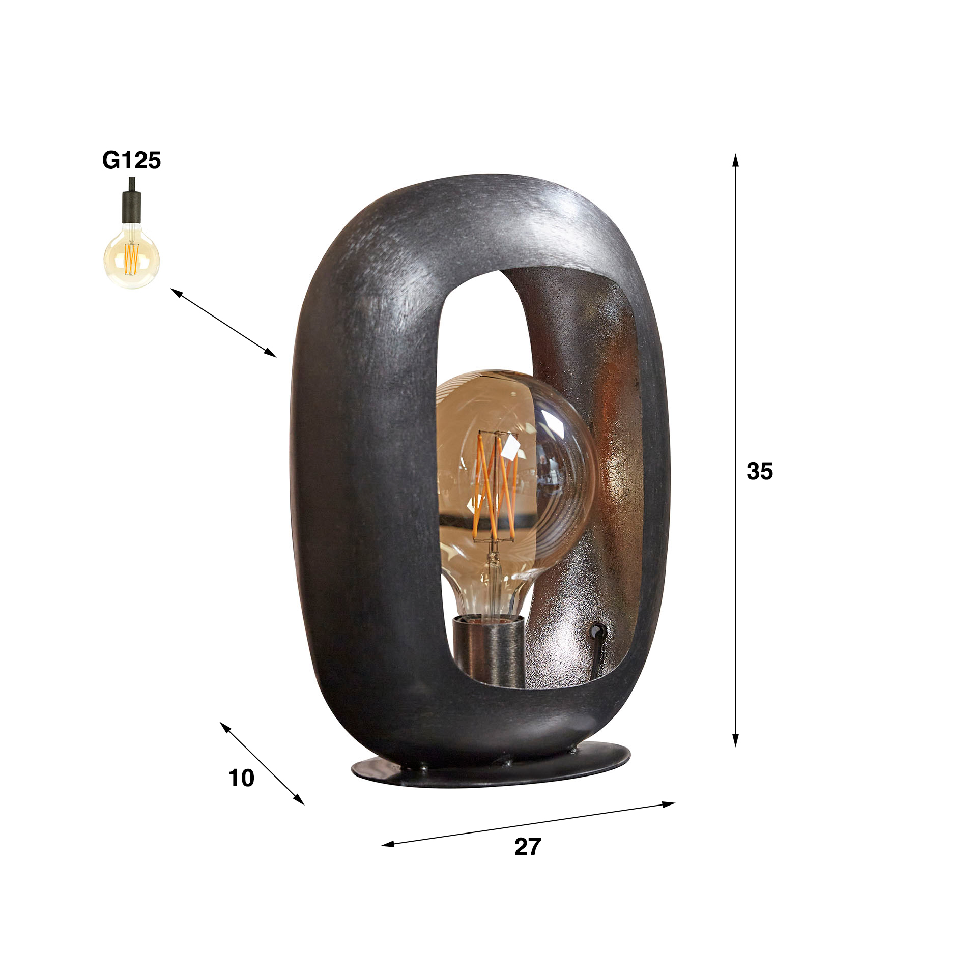 Lampe de table Arch L / Nickel noir
