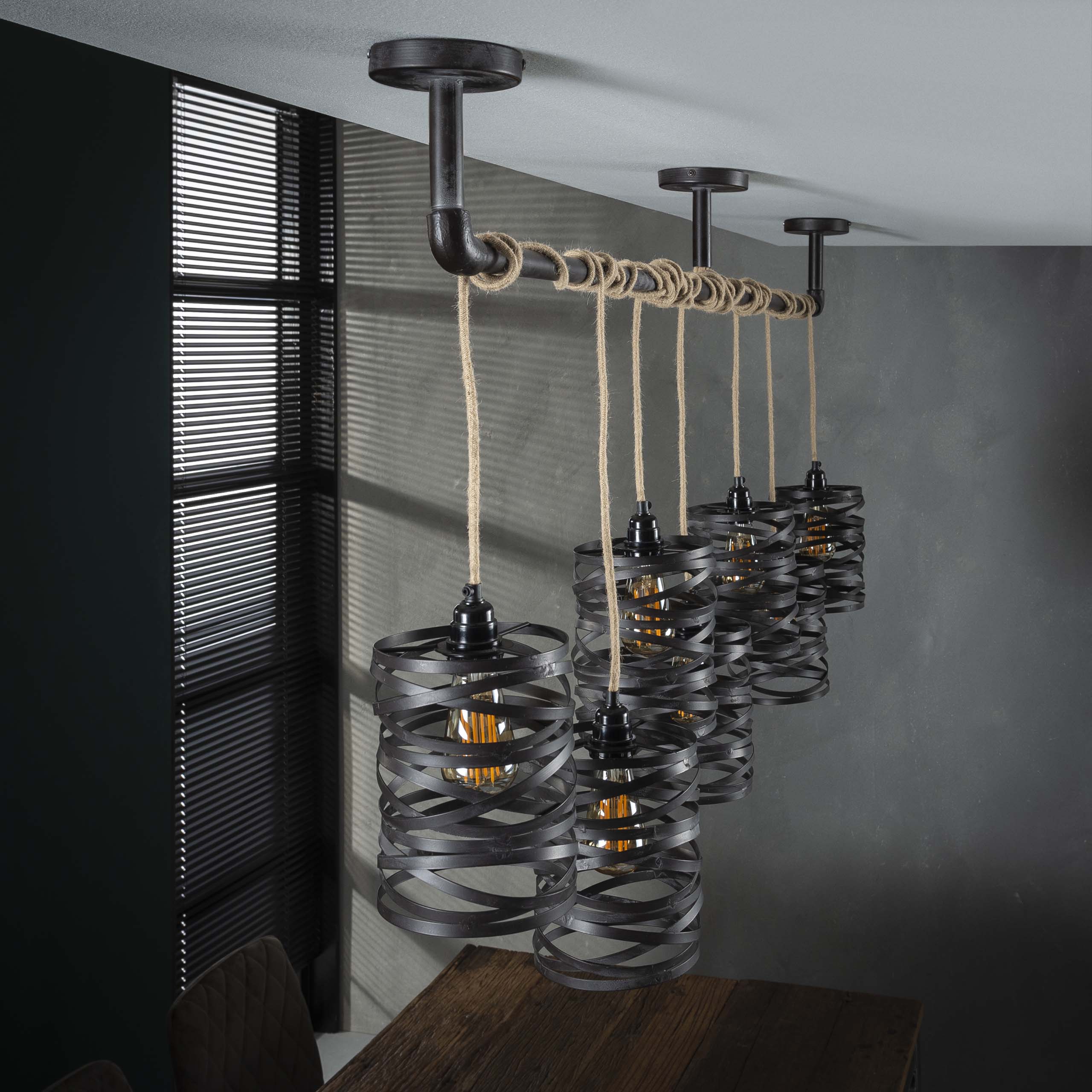 Lampe suspendue 7L twist wrap XL / Gris ardoise