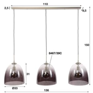 Hanglamp 3L Shaded Cone