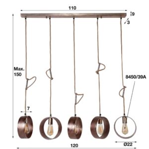 Hanglamp 5L Brooke