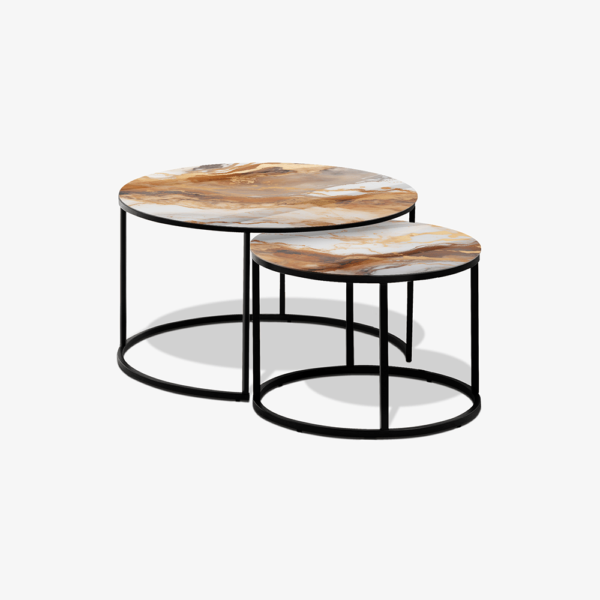 Table basse noire - Brown & Gold Marble
