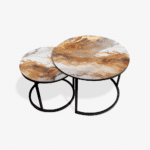 Table basse noire - Brown & Gold Marble – Image 2
