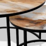 Table basse noire - Brown & Gold Marble – Image 3