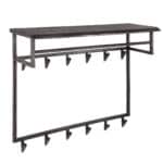 Porte-manteau yucon hoog 12 haken hoedenplank / Solid Acacia (Black) – Image 4