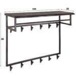 Porte-manteau yucon hoog 12 haken hoedenplank / Solid Acacia (Black) – Image 5