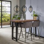 Table de bar Boomstam 150, bladdikte 60 mm / Acacia naturel massif