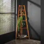 Étagère d'angle / Acacia massif couleur sable