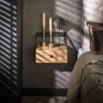 Table de chevet set/2 XS hangend strip / Acacia naturel massif