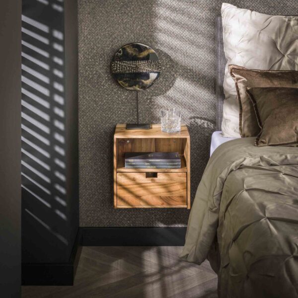 Table de chevet set/2 XS hangend flat / Acacia naturel massif